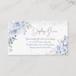 PixDezines Dusty Blue Rozen Display Shower Informatiekaartje