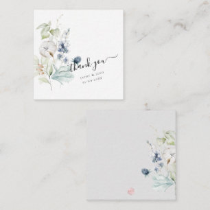 PixDezines Dusty Blue Waterverf Cotton Buds Note Notitiekaartje