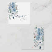 PixDezines Dusty Blue Waterverf Cotton Buds Note Notitiekaartje (Voorkant / Achterkant)