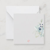 PixDezines Dusty Blue Waterverf Cotton Buds Notitiekaartje (Achterkant)