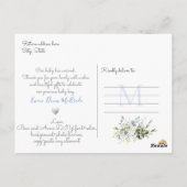 PixDezines Dusty Blue Waterverf flowers Boy Briefkaart (Achterkant)
