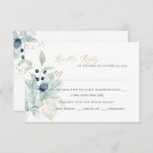 PixDezines Dusty Blue Winter Cotton RSVP-kaarten Kaart (Voorkant / Achterkant)