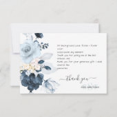PixDezines Dusty Navy Blue Rozen Bedankkaart (Achterkant)