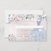 PixDezines Dusty Pink Blue Peonies RSVP Kaart (Achterkant)