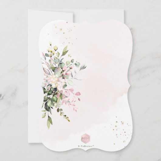 PixDezines Dusty Pink, Robuuste Waterverf Baptisme Kaart (Achterkant)