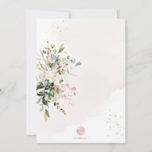 PixDezines Dusty Pink, Robuuste Waterverf Baptisme Kaart (Achterkant)