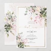 PixDezines Dusty Pink, Robuuste Waterverf Baptisme Kaart (Voorkant / Achterkant)