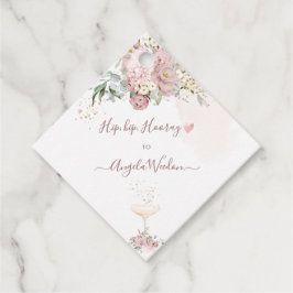 PixDezines Dusty Roos met champagneglas Bedankjes Labels