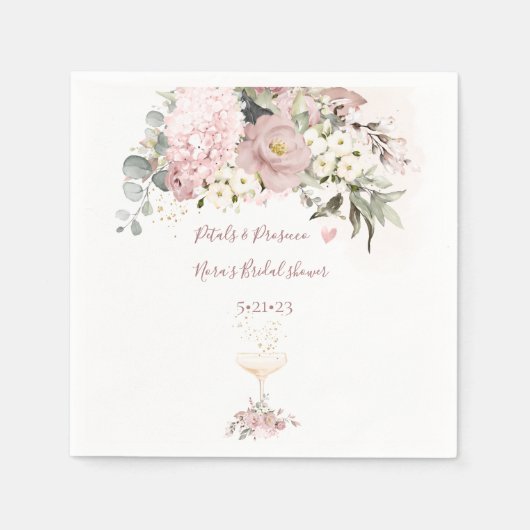 PixDezines Dusty Rose met Champagnetas Servetten (Voorkant)