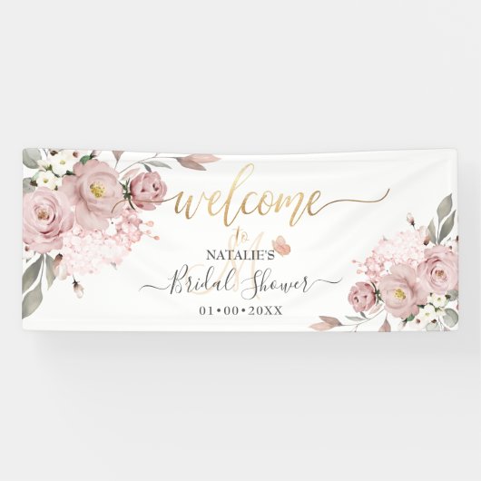 PixDezines Dusty Roses Waterverf Flowers Spandoek (Horizontaal)