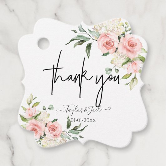 PixDezines Dusty Rozen Dank u het Manuscript van d Bedankjes Labels (Voorkant)