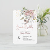 PixDezines Dusty Rozen Eucalyptus Brunch+Bubble Kaart (Staand voorkant)