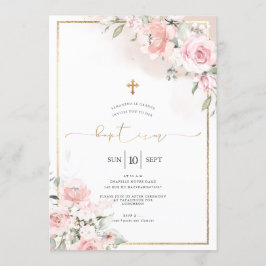 PixDezines Dusty Rozen, Rustic Waterverf Baptisme Kaart