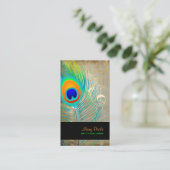 PixDezines  eacock+filigraan wervelingen Visitekaartje (Staand voorkant)