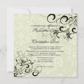 PixDezines EBONY SWIRLS/IVORY BAROQUE DAMASK Kaart (Achterkant)