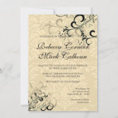 PixDezines EBONY SWIRLS/IVORY BAROQUE DAMASK Kaart (Achterkant)
