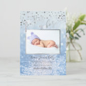 PixDezines Een ster is geboren, Stars+Snow Bokeh Kaart (Staand voorkant)