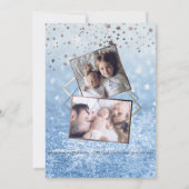 PixDezines Een ster is geboren, Stars+Snow Bokeh Kaart (Achterkant)