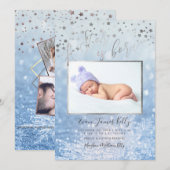 PixDezines Een ster is geboren, Stars+Snow Bokeh Kaart (Voorkant / Achterkant)