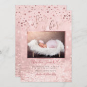 PixDezines Een ster is geboren, Stars+Snow Bokeh Kaart (Voorkant / Achterkant)