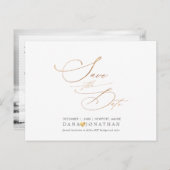 PixDezines Eenvoudig Elegant Faux Gold Luxe Script Briefkaart (Voorkant / Achterkant)
