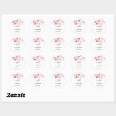 PixDezines Eenvoudige Waterverf Roze Gom Eucalyptu Ronde Sticker (Vel)
