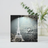 PixDezines EIFFEL TOWER INVITATIONS/DIY BACKGROUND Kaart (Staand voorkant)