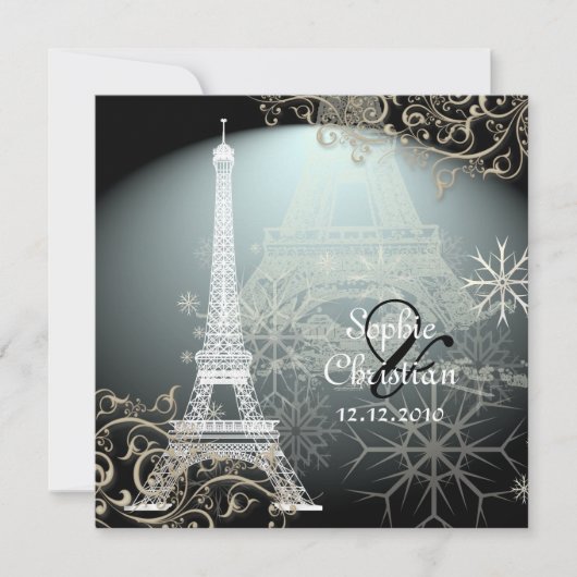 PixDezines EIFFEL TOWER INVITATIONS/DIY BACKGROUND Kaart (Voorkant)