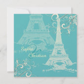 PixDezines EIFFEL TOWER INVITATIONS/DIY BACKGROUND Kaart (Voorkant)