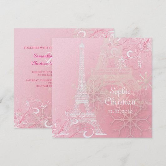 PixDezines EIFFEL TOWER INVITATIONS/DIY BACKGROUND Kaart (Voorkant / Achterkant)
