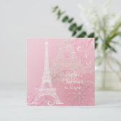 PixDezines EIFFEL TOWER INVITATIONS/DIY BACKGROUND Kaart (Staand voorkant)