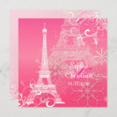 PixDezines EIFFEL TOWER INVITATIONS/DIY BACKGROUND Kaart (Voorkant / Achterkant)