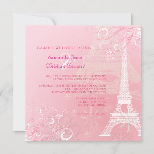PixDezines EIFFEL TOWER INVITATIONS/DIY BACKGROUND Kaart (Achterkant)