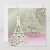PixDezines EIFFEL TOWER INVITATIONS/DIY BACKGROUND Kaart (Voorkant)