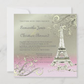PixDezines EIFFEL TOWER INVITATIONS/DIY BACKGROUND Kaart (Achterkant)