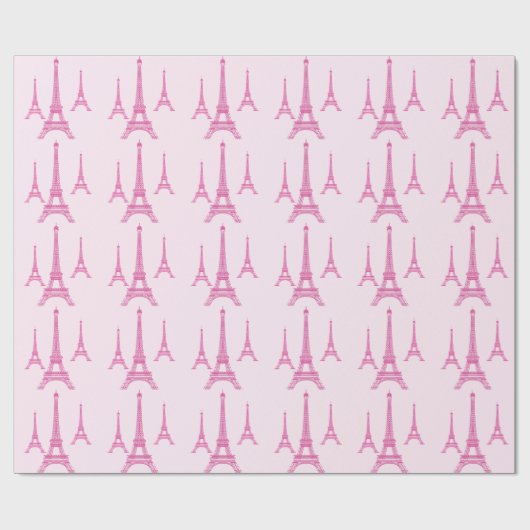 PixDezines eiffeltorens/hete roze/dij achtergrond Cadeaupapier (Vlak)