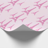 PixDezines eiffeltorens/hete roze/dij achtergrond Cadeaupapier (Hoek)