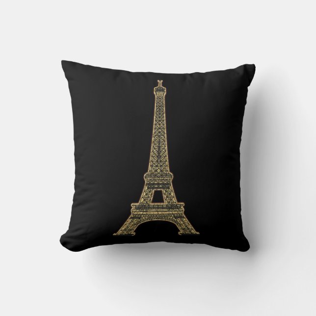 PixDezines eiffeltower/faux goud/DIY kleur Kussen (Voorkant)