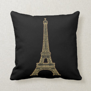 PixDezines eiffeltower/faux goud/DIY kleur Kussen