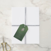 PixDezines Eikenbladeren/Zilver/DIY Achtergrond Cadeaulabel (Met Touw)