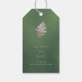 PixDezines Eikenbladeren/Zilver/DIY Achtergrond Cadeaulabel (Achterkant)