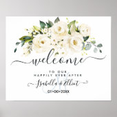 PixDezines Elegant Alabaster Rozen Welkom Poster (Voorkant)