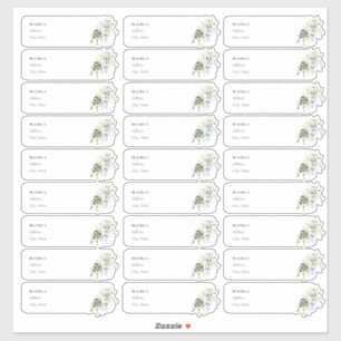 PixDezines Elegant Blauw Gom Gast Adres Label