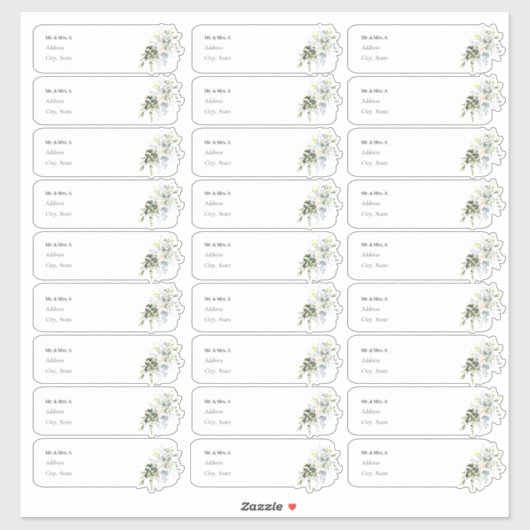 PixDezines Elegant Blauw Gom Gast Adres Label (Vel)