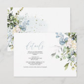 PixDezines Elegant Blue Gum Eucalyptus - GEGEVENS Kaart (Voorkant / Achterkant)