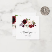 PixDezines Elegant Blush Burgundy Waterverf Rozen Notitiekaartje (Voorkant / Achterkant in situ)