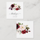 PixDezines Elegant Blush Burgundy Waterverf Rozen Notitiekaartje (Voorkant / Achterkant)