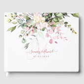 PixDezines Elegant Blush Gum Eucalyptus Monogram Gastenboek (Voorkant)
