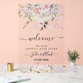 PixDezines Elegant Blush Pink Gum Eucalyptus Acryl Bord (Huwelijk)