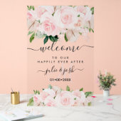 PixDezines Elegant Blush Roze Rozen Anthuriums Acryl Bord (Huwelijk)